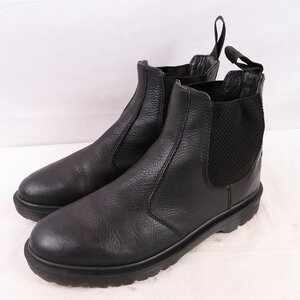 ドクターマーチン UK7/25.5cm-26.0cm/サイドゴア ブーツ チェルシーブーツ 2976 黒 ブラック dr.martens 中古 古着 dh4115