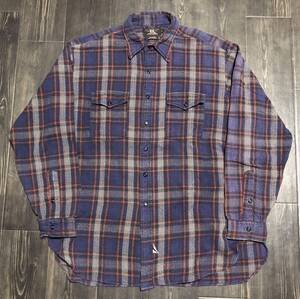 [USED] RRL CHECK NEL SHIRTS NAVY L