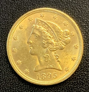 本物本物金貨、未使用　リバテイヘット、人気の女王$5,0コロネッテーク1895年、投資コレクションに最適