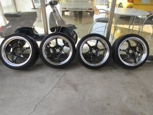 0865　　良品　アドバン　１７インチタイヤ付き　17×7.5Ｊ ET35 ４×98　ブレンボ対応　アバルト　500　595　695