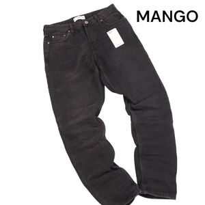 【新品 未使用】 MANGO MNG DENIM マンゴ 通年 ウォッシュ加工★ テーパード デニム パンツ ジーンズ Sz.36　レディース　K4B00631_7#R