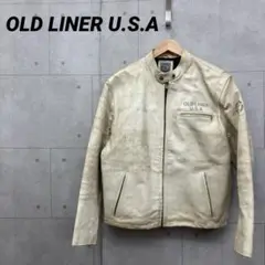 OLD LINER U.S.A ライダースジャケット シングル 本革 レザー 白