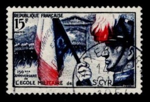 フランス切手　1954年　サン・シール陸軍士官学校150年　使用済 　（#731）