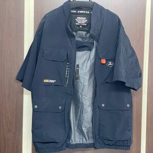 中古品 BURTLE AC2036 空調服 ネイビー サイズ 3XL 半袖 訳アリ