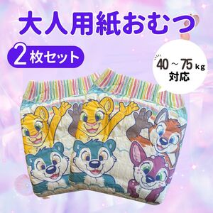 2枚セット 大人 おとな おむつ オムツ かわいい 大人用紙おむつ ABDL abdl テープタイプ 2枚 超吸収 紙おむつ おねしょ 匿名配送