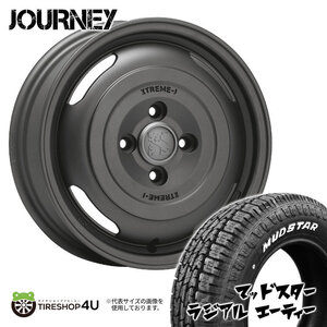 4本セット XTREME-J JOURNEY 14x4.5J 4/100 +43 GB MUDSTAR RADIAL A/T 155/65R14 ホワイトレター 軽自動車 ワゴンR ウェイク アルト