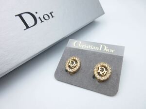 【極上美品】Christian Dior イヤリング ストーン ロゴ クリスチャン ディオール ヴィンテージ アクセサリー レディース mb-15-56(_1)