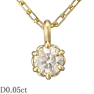 アガット ダイヤモンド/0.05ct ネックレス K18YG