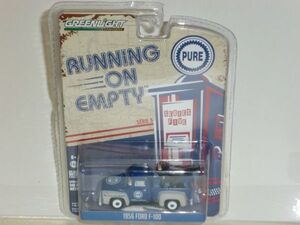 ☆1/64 GREENLIGHT RUNNING ON EMPTY 1956 FORD F-100 白/青