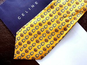 ★良品★3R03642【CELINE】セリーヌ「星 金具 柄」ネクタイ