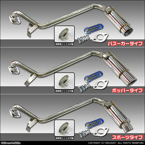 パジェロミニ(ABA-H53A／H58A/テールランプ装備車両)用コンパクトマフラー