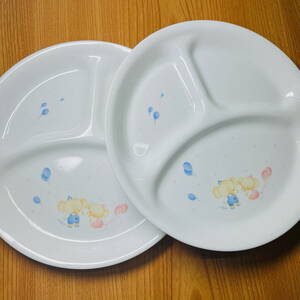 ★Corelle★コレール ゾウさん ランチプレート 2枚セット 径26cm★象 男の子/女の子 風船