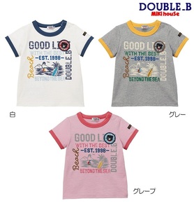 即決です!【ミキハウス】ダブルB新品未使用mikihouse DOUBLE_B 120cm 115cm～125cm サーフィン 半袖Tシャツ キッズ 男女兼用 カラー:グレー