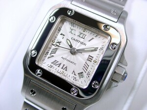 綺麗 CARTIER カルティエ サントス ガルベ ギョーシェ SM 自動巻 Cal.077 保証書 鑑定済