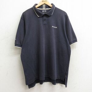 XL/古着 アディダス adidas 半袖 ブランド ポロ シャツ メンズ マイクロソフト 大きいサイズ 紺他 ネイビー spe 24may21 中古 トップス