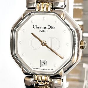 【稼働】磨き済み クリスチャンディオール Christian Dior レディース 腕時計 美品 電池新品 ゴールド 白文字盤 s1951