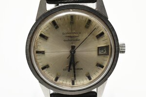 稼働品 ロンジン ウルトラクロン デイト ラウンド シルバー 自動巻き メンズ 腕時計 LONGINES