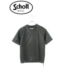 Schott　レザーTシャツ　ブラック　M　牛革　アメリカ製