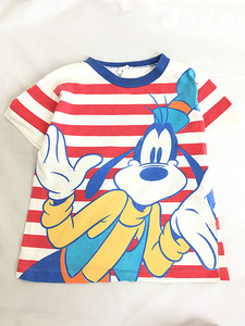 キッズ 古着 90s USA製 Disney グーフィー マリン ボーダー Tシャツ 9歳以上 古着