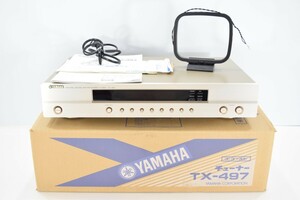 未使用? YAMAHA ヤマハ TX-497 AM FM ステレオ チューナー 取説付 元箱付 アンテナ付 動作品 STEREO TUNER オーディオ機器 NU-179N