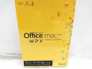 □未使用品 正規 Microsoft Office for Mac Home and Student 2011 ファミリーパック PC3台 3ライセンス 製品版 1214-39 @60□