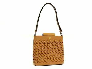 ■新品■未使用■ TORY BURCH トリーバーチ レザー 編み込み クロスボディ ショルダーバッグ レディース ブラウン系 FA1109