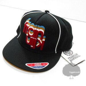 YGG★新品 FRANKLIN & MARSHALL 平つば帽 黒 キャップ 58cm ベースボールキャップ フランクリン＆マーシャル 帽子 刺繍
