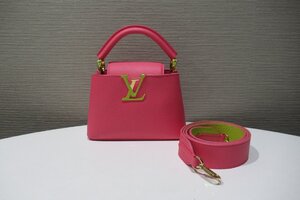 ルイヴィトン LOUIS VUITTON カプシーヌ ミニ M55987 ショルダーバッグ ピンク イエロー 美品 2WAY 中古 ランクSA BRB・バッグ・財布