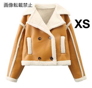 vintage ヴィンテージ レトロ ボア ムートンコート アウター XSサイズ レディース★ZARA 好きな方に★2024 A/W 冬新作 新品未使用★