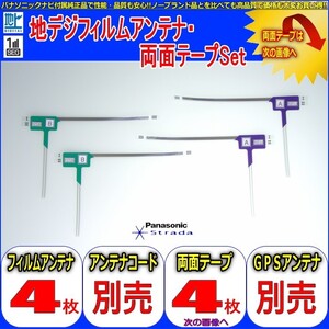 ネコポス／ゆうパケ送料無料 ALPINE VIE-X008V 地デジ TV フィルム アンテナ ＆ 超強力3M両面テープ Set (512T