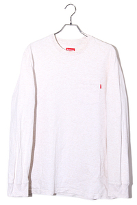 18AW Supreme シュプリーム SIZE:XL L/S Pocket Tee ポケット 長袖Tシャツ Heather Natural ヘザーナチュラル /● メンズ