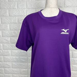 【A1214】 ミズノ Mizuno Lサイズ ポリエステルTシャツ パープル レディース チームシャツ 半袖 紫