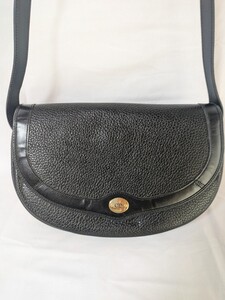 ★Christian Dior　ショルダーバッグ レザー★ 黒 ゴールド金具　キャビアスキン