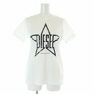 ディーゼル DIESEL ロゴTシャツ カットソー 半袖 クルーネック XS 白 ホワイト /AT ■OS レディース