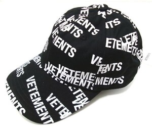 新品★VETEMENTS ヴェトモン★ロゴ キャップ★Atamped Logo Cap★ブラック ユニセックス