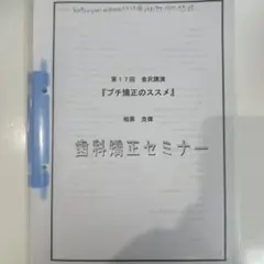 プチ矯正のススメ　歯科矯正セミナー　レジュメ