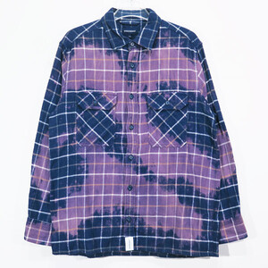 DESCENDANT ディセンダント 19SS MOSS CHECK LS SHIRT 191BRDS-SHM01 モス チェック ロングスリーブ シャツ ネイビー 長袖 シャツ Fez