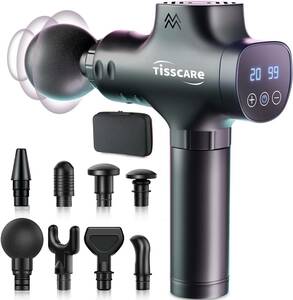 TISSCAREトータルボディケア 20段階調整 ８種類ヘッド 筋膜リリース 調節 12mm振幅 3500rpm強力