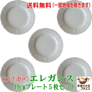 送料無料 わけあり プロヴァンス風 洋食器 エレガンス 19cm プレート ５枚 セット レンジ 可 食洗機 対応 美濃焼 日本製