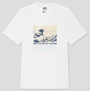 UNIQLO(ユニクロ) - MEN 江戸浮世絵 2020 秋冬 UT グラフィック Tシャツ 葛飾北斎 富嶽三十六景 神奈川沖浪裏 白 XL 未使用品 人気完売品