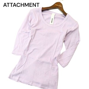 ATTACHMENT アタッチメント 春夏 スリム 7分袖★ カットソー Tシャツ Sz.1　メンズ 日本製　A4T05363_5#D