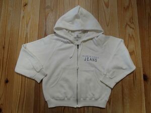 日本製 110～120㎝ M 組曲 フード付きパーカ 白 男の子 女の子 KUMIKYOKU JEANS 防寒具 上着 USED 美品