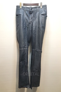 経堂) ミドリカワ Midorikawa リバーシブル レザー パンツ REVERSIBLE LEATHER PANTS 定価15万 MID22SS-P05