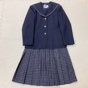 I869/Y(中古)福島県 岩代中学校 女子制服2点 /特大/大きめ/165B/W81/丈56/セーラーブレザー/ブラウス/冬スカート/冬/学生服/卒業生品