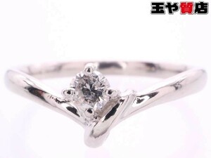 クレージュ ダイヤ0.10ct デザイン リング 11.5号 pt900 プラチナ