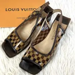 ルイヴィトン　louis vuitton サンダル　ミュール　ダミエ　38