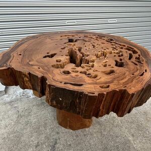 屋久杉　希少　極厚13cm 天然木　輪切り　蓮根板　テーブル　リビングテーブル　ダイニングテーブル