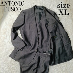 【１円スタート】大きいサイズ ANTONIO Fusco メンズスーツ スリーピース グレーXL