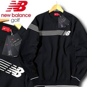 新品 new balance ニューバランス ゴルフ 防風 鹿の子切り替え ライトウェイト ストレッチ 長袖 ジャガード ニット セーター 7 3L ◆B5632