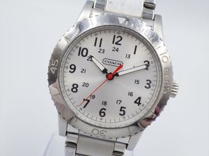 355945【1円スタート】COACH コーチ 稼動品 CA.70.2.14.0713 ラウンド文字盤 メンズ 時計 クオーツ ケース42mm